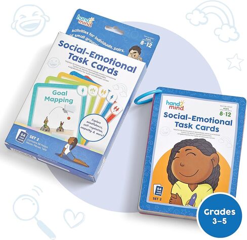 hand2mind Social Emotional Task Cards for Ages 3+, Social Emotional Learning Activities, Calm Down Corner, Play Therapy Toys for Counselors, SEL Games, Preschool Card Games, Feelings Flash Cards in Saudi Arabia