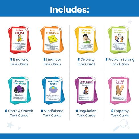 hand2mind Social Emotional Task Cards for Ages 3+, Social Emotional Learning Activities, Calm Down Corner, Play Therapy Toys for Counselors, SEL Games, Preschool Card Games, Feelings Flash Cards in Saudi Arabia