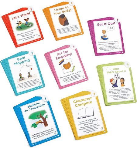hand2mind Social Emotional Task Cards for Ages 3+, Social Emotional Learning Activities, Calm Down Corner, Play Therapy Toys for Counselors, SEL Games, Preschool Card Games, Feelings Flash Cards in Saudi Arabia