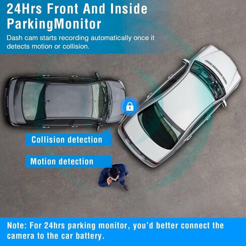 كاميرا قياس 3 قنوات أمامية وخلفية من الداخل، كاميرا قياس 1080 بيكسل FHD للسيارات، مسجل كاميرا سيارة ثلاثي الاتجاهات مع رؤية ليلية بالأشعة تحت الحمراء، تسجيل حلقي، WDR، شاشة وقوف السيارات 24 ساعة، مستشعر G in Kuwait