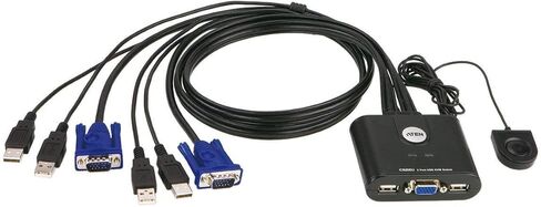 ATEN CS22U 2-Port USB KVM Switch Remote Port Selector، كابلات 0.9 متر in Saudi Arabia