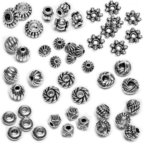 Antique Bronze Spacer Beads for Jewelry Making Small Brass Metal Beads & Bead Assortments for Bracelet Necklace Earring Making Brass Bead Spacers for Jewelry Making Brass Shapes for Crafts 500pcs in Saudi Arabia