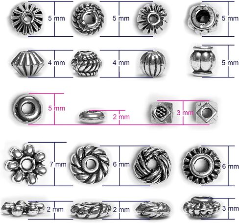 Antique Bronze Spacer Beads for Jewelry Making Small Brass Metal Beads & Bead Assortments for Bracelet Necklace Earring Making Brass Bead Spacers for Jewelry Making Brass Shapes for Crafts 500pcs in Saudi Arabia