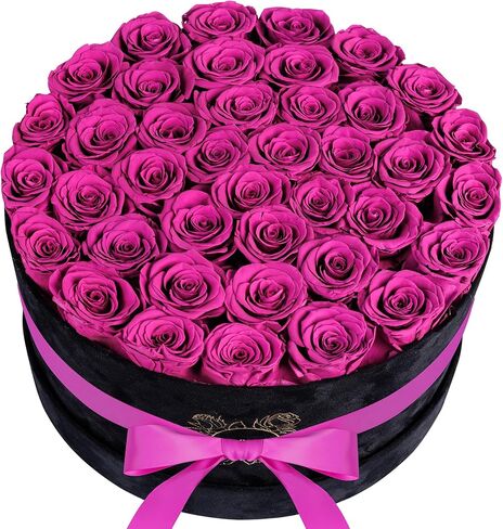 Luxury Preserved Roses in Suede Box - Flower Roses Gifts for Women, Valentines Day Flowers Mothers Day Roses - Birthday Flowers for Delivery Prime - 40 Pieces (Pink) in Saudi Arabia
