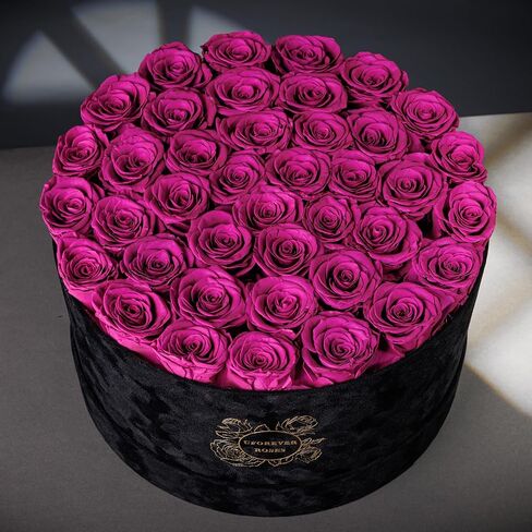 Luxury Preserved Roses in Suede Box - Flower Roses Gifts for Women, Valentines Day Flowers Mothers Day Roses - Birthday Flowers for Delivery Prime - 40 Pieces (Pink) in Saudi Arabia