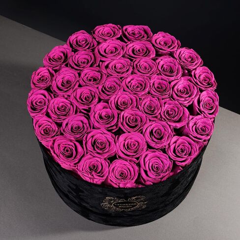 Luxury Preserved Roses in Suede Box - Flower Roses Gifts for Women, Valentines Day Flowers Mothers Day Roses - Birthday Flowers for Delivery Prime - 40 Pieces (Pink) in Saudi Arabia