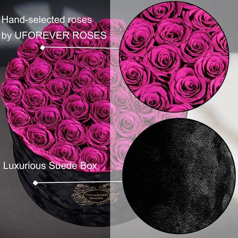 Luxury Preserved Roses in Suede Box - Flower Roses Gifts for Women, Valentines Day Flowers Mothers Day Roses - Birthday Flowers for Delivery Prime - 40 Pieces (Pink) in Saudi Arabia