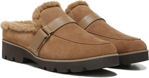 Vionic Women's Charm Kailen Faux Shearling Fuzzy Mules - Supportive Ladies Lug Sole Flats That Include Three-Zone Comfort with Orthotic Insole Arch Support, Medium Fit, Sizes 5-10 in Saudi Arabia