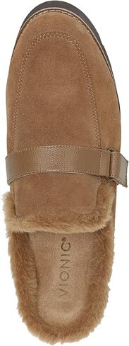 Vionic Women's Charm Kailen Faux Shearling Fuzzy Mules - Supportive Ladies Lug Sole Flats That Include Three-Zone Comfort with Orthotic Insole Arch Support, Medium Fit, Sizes 5-10 in Saudi Arabia