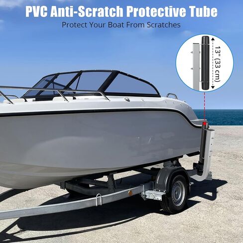 قطعتان من دليل المقطورة من الفولاذ المجلفن المقاوم للصدأ، دليل مقطورة القارب، أعمدة دليل المقطورة بتصميم قابل للتعديل 20.5 سم، دليل الأسطوانة عالي التحمل، لقارب التزلج، قارب الصيد in Kuwait