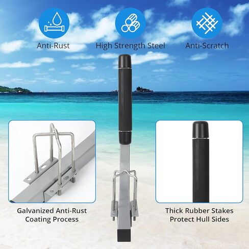 قطعتان من دليل المقطورة من الفولاذ المجلفن المقاوم للصدأ، دليل مقطورة القارب، أعمدة دليل المقطورة بتصميم قابل للتعديل 20.5 سم، دليل الأسطوانة عالي التحمل، لقارب التزلج، قارب الصيد in Kuwait