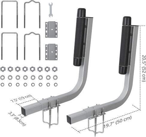 قطعتان من دليل المقطورة من الفولاذ المجلفن المقاوم للصدأ، دليل مقطورة القارب، أعمدة دليل المقطورة بتصميم قابل للتعديل 20.5 سم، دليل الأسطوانة عالي التحمل، لقارب التزلج، قارب الصيد in Kuwait