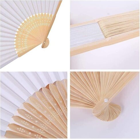 12PCS Foldable Bamboo Fans Paper Folding Fan Handheld Hand Holding Fan for Wedding Dancing Party Decoration in Saudi Arabia