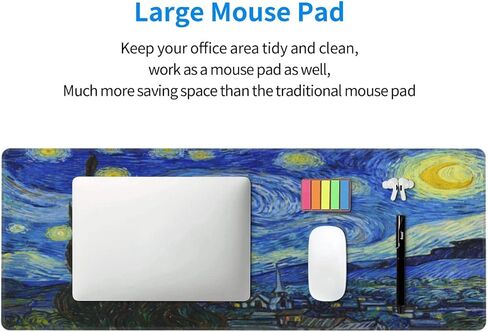 حقل القمح من Van Gogh مع لوحة ماوس السرو، لوحة ماوس ألعاب كبيرة ممتدة مقاس XL كبيرة الحجم وطويلة وحواف مخيطة مقاس 31.5 × 11.8 بوصة للمكتب المنزلي in Kuwait