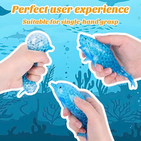 3 ثعالب الماء، قطعة واحدة من كرة ضغط القرش، قطعتان من كرات ضغط الدلفين، ألعاب حيوانات قابلة للتمدد، كرات ضغط الضغط، ألعاب تململ حسية لتخفيف القلق، حشوات تخزين in Kuwait