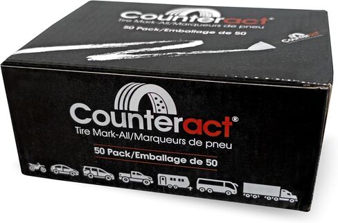 قلم تلوين الإطارات Counteract Mark-All - أبيض - 12 عبوة - يدوم طويلاً - مقاوم للطقس - مقاوم للبهتان in Kuwait