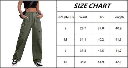 utcoco Women's High Waist Straight Leg Cargo Pants Casual Relaxed Fit Multiple Pockets Work Pants in Saudi Arabia