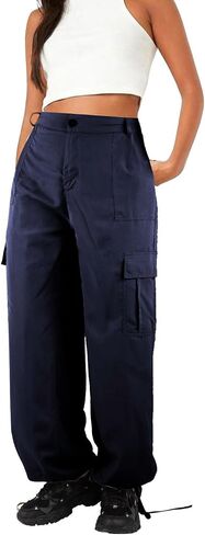 utcoco Women's High Waist Straight Leg Cargo Pants Casual Relaxed Fit Multiple Pockets Work Pants in Saudi Arabia