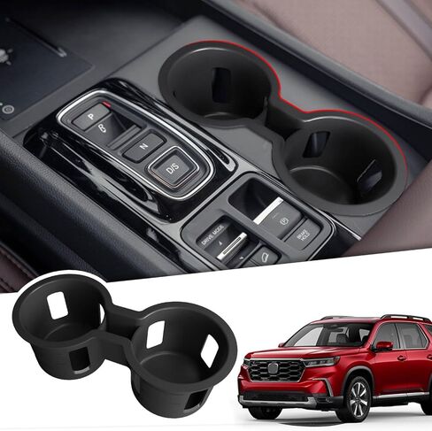 Xipoo Cup Holder Compatible with 2023 2024 Honda Pilot Silica Gel Cup Holder Insert Center Console Car Interior Organizer Replacement for 2023 2024 Honda Pilot Accessories(Black) in Saudi Arabia