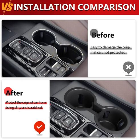 Xipoo Cup Holder Compatible with 2023 2024 Honda Pilot Silica Gel Cup Holder Insert Center Console Car Interior Organizer Replacement for 2023 2024 Honda Pilot Accessories(Black) in Saudi Arabia