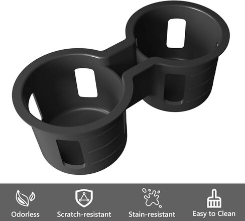 Xipoo Cup Holder Compatible with 2023 2024 Honda Pilot Silica Gel Cup Holder Insert Center Console Car Interior Organizer Replacement for 2023 2024 Honda Pilot Accessories(Black) in Saudi Arabia