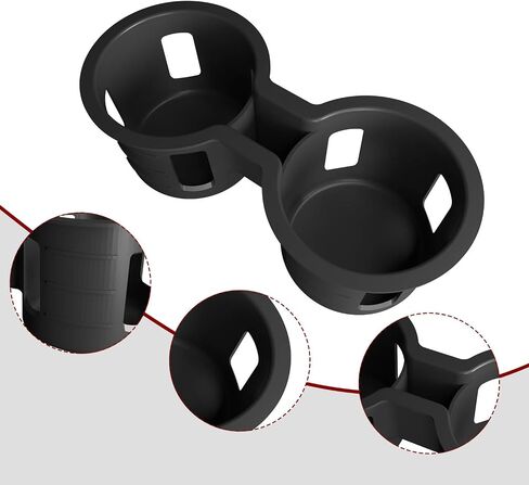 Xipoo Cup Holder Compatible with 2023 2024 Honda Pilot Silica Gel Cup Holder Insert Center Console Car Interior Organizer Replacement for 2023 2024 Honda Pilot Accessories(Black) in Saudi Arabia
