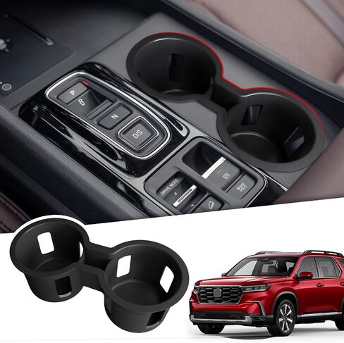 Xipoo Cup Holder Compatible with 2023 2024 Honda Pilot Silica Gel Cup Holder Insert Center Console Car Interior Organizer Replacement for 2023 2024 Honda Pilot Accessories(Black) in Saudi Arabia