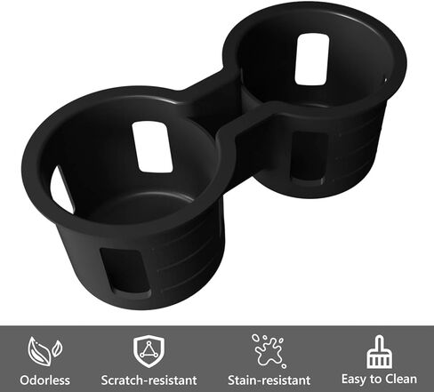 Xipoo Cup Holder Compatible with 2023 2024 Honda Pilot Silica Gel Cup Holder Insert Center Console Car Interior Organizer Replacement for 2023 2024 Honda Pilot Accessories(Black) in Saudi Arabia