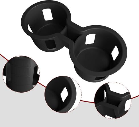 Xipoo Cup Holder Compatible with 2023 2024 Honda Pilot Silica Gel Cup Holder Insert Center Console Car Interior Organizer Replacement for 2023 2024 Honda Pilot Accessories(Black) in Saudi Arabia