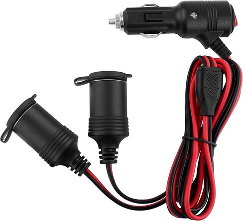 موزع ولاعة سجائر بطول 3 أقدام مع مفتاح، وسلك تمديد ولاعة سجائر من 1 إلى 2 لمنفاخ الهواء، ومكنسة كهربائية للسيارة، وإكسسوارات مقسم طاقة السيارة 12 فولت/24 فولت للسيارة والشاحنة وسيارات الدفع الرباعي (3 أقدام) in Kuwait