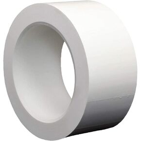 Polyvinyl Chloride (PVC) Rubber Solvent Resistant Cleanroom Tape from Clean Plastic Core | Strong Synthetic Rubber Adhesive | White | 36 Yard Roll | 1 Inch