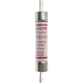 Mersen TRS100R Dual Element Midget Class RK5 Rejection Current-Limiting Time Delay Fuse 100 Amp 600 Volt AC/DC Tri-Onic, White