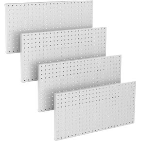 TORACK 4Pcs Metal Pegboard Panels for Wall, Garage Utility Tools Pegboard Storage System for Workbench, Shop, Shed Modular Peg Board Organizer Board Kit for Pegboard Hooks(Pack of 4, Black)