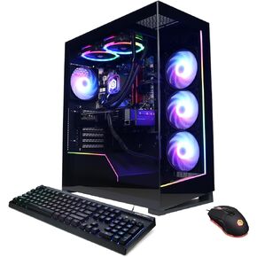 كمبيوتر CyberPowerPC Gamer Supreme Liquid Cool للألعاب، AMD Ryzen 7 8700G 4.2 جيجا هرتز، GeForce RTX 4060 Ti 16 جيجا، 32 جيجا DDR5، 2 تيرابايت PCIe Gen4 SSD، جاهز للواي فاي ونظام التشغيل Windows 11 Home (SLCAI9000A) in Kuwait