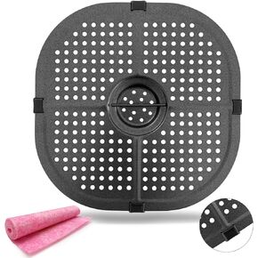 Air Fryer Crisper Plate for COSORI 5QT Air Fryers, 9.09IN Premium Square Nonstick Air Fryer Tray Grill Pan Replacement Parts Accessories Rack with Rubber Tips for Instant Air Fryer in Saudi Arabia