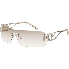 mosanana Y2K Rhinestone Flame Rectangle Sunglasses for Women with Bling Glitter MS52350
