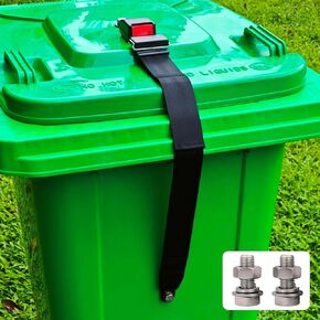 1 PC Buckle Type Trash Can Locks for Animals Semi-Automatic,Trash Can Lid Lock,Universal Trash Can Lock Belt,Garbage Trash Can Lid Locks for Raccoon,Easy Single Hand Release