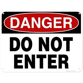 Danger Do Not Enter Sign, 10x14 Inches, Rust Free .040 Aluminum, Fade Resistant, Made in USA by My Sign Center