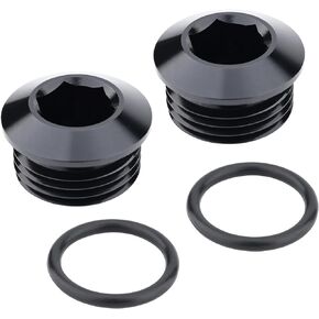 AN6 ORB O Ring AN6 Male Hex Head Socket Port Plug Block Off Fitting Black Aluminum, Pack of 2
