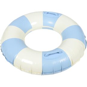 Tubes Striped Swim Ring Floats for Kids Baby Sports Inflatable Baby Pool Baby Floats for Pool 12-24 Months Pool Party Decorations Handle Pool Float for PVC Blue Tube Beach Game