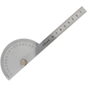 Utoolmart Stainless Steel Protractor 180 Degrees Round Head Angle Finder with 10cm / 3.9-inch Adjustable Arm for Woodworking Drawing