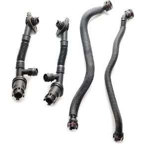 4 PCS Cyl. 1-4 & 5-8 Crankcase Vent Pipe Breather Hoses Replacement For BMW 550i 650i 550i GT E70 X5 E71 X6 xDrive50i 4.4L N63 Engine