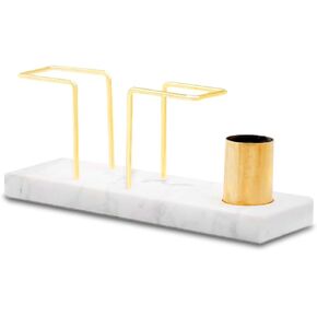 Napkin Holder for Table, Marble Base Metal Stand and Toothpick Jar Dining Table Decor Holder, Ideal Napkin Dispenser for Kitchen Tables and Countertops, All Dining Room Bar Decor