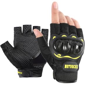 Outdoor Cycling Equipment Hard Knuckle Fingerless Motorcycle and Workout Gloves for Men and Women - Ideal for Cycling, Biking, Weightlifting, Running, Hiking and Outdoor Sports