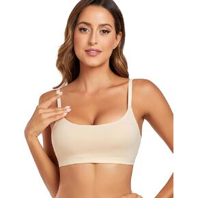 Bralettes for Women Wireless Adjustable Thin Straps Sports Bra Unlined Seamless Cami Crop Top Bra