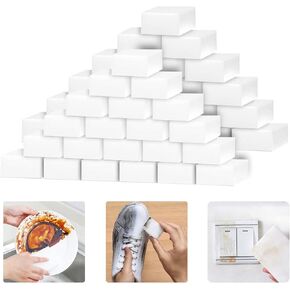50/100Pack Magic Sponge Eraser, Large Melamine Sponge Foam Pads, Multi-Functional Cleaning Sponges Scrub for Kitchen Dishes, Bathtub, Furniture, Oven, Shower, Sink, Wall, Shoes Cleaner in Saudi Arabia