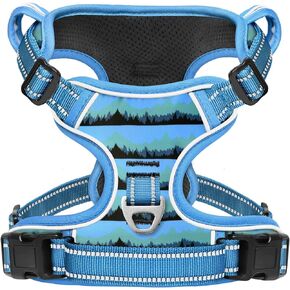 Timos No Pull Dog Harness, Front Clip Dog Vest Harness for Large Dog, Reflective Adjustable Soft Padded Harness with 2 Metal Rings 2 Buckles, Easy Control Training Handle, Morning,XS