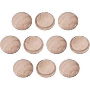 uxcell Wood Button Top Plugs 20mm (7/9") Cherry Hardwood Furniture Plugs 25 Pack