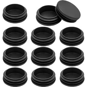 Round Plastic Plug 1 1/4 Inch 20Pcs Black Plastic End Caps for Round Tubing