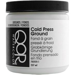 QoR Watercolor Cold Press Ground by GOLDEN, 8 oz. Jar, Professional Mediums and Grounds